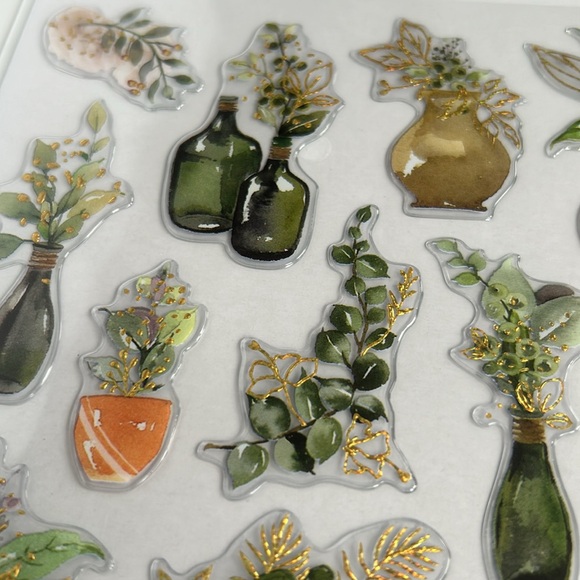🌻4/$20 Foil Fun Plant Floral Stickers Three New For Junk Journals Art & Crafts - Picture 11 of 14